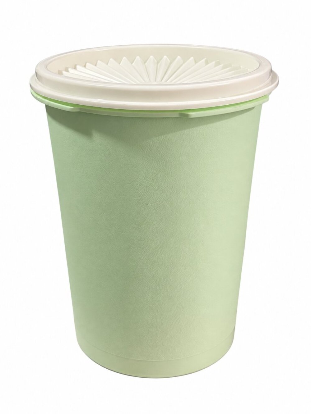 Vintage Tupperware Servalier 811 Canister Mint Green Starburst Sunburst Lid 812